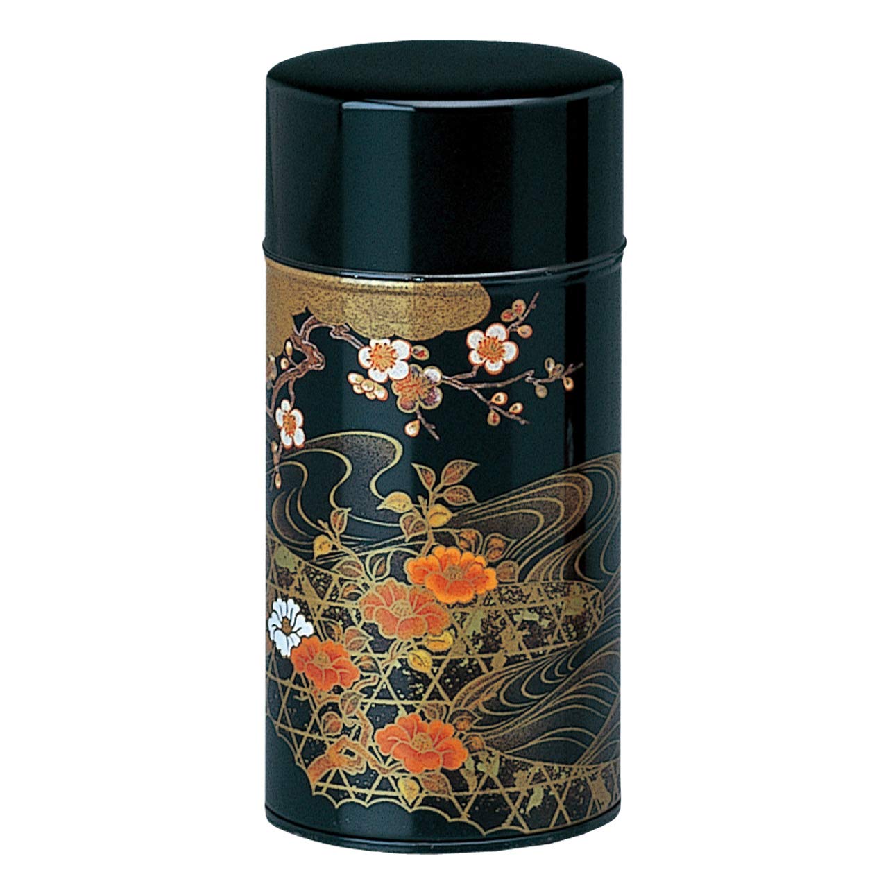 Tokyo Matcha Selection - Koetsu steel tea caddy can - 2 color - for tea leaf [Standard ship by SAL: NO tracking number & insurance] (Black)