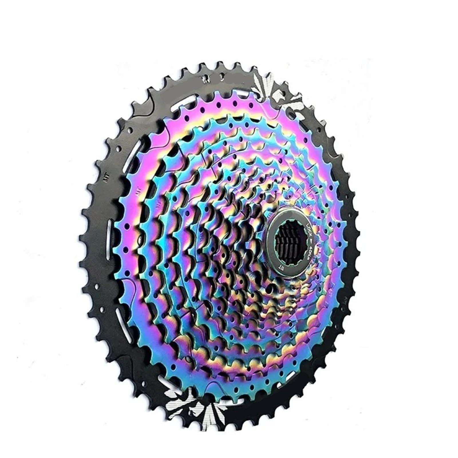 Compatible con Cassette MTB de 12 velocidades 11-50T Piñón de Volante de Bicicleta de montaña Duradero Ultraligero de Acero Completo arcoíris,Piezas
