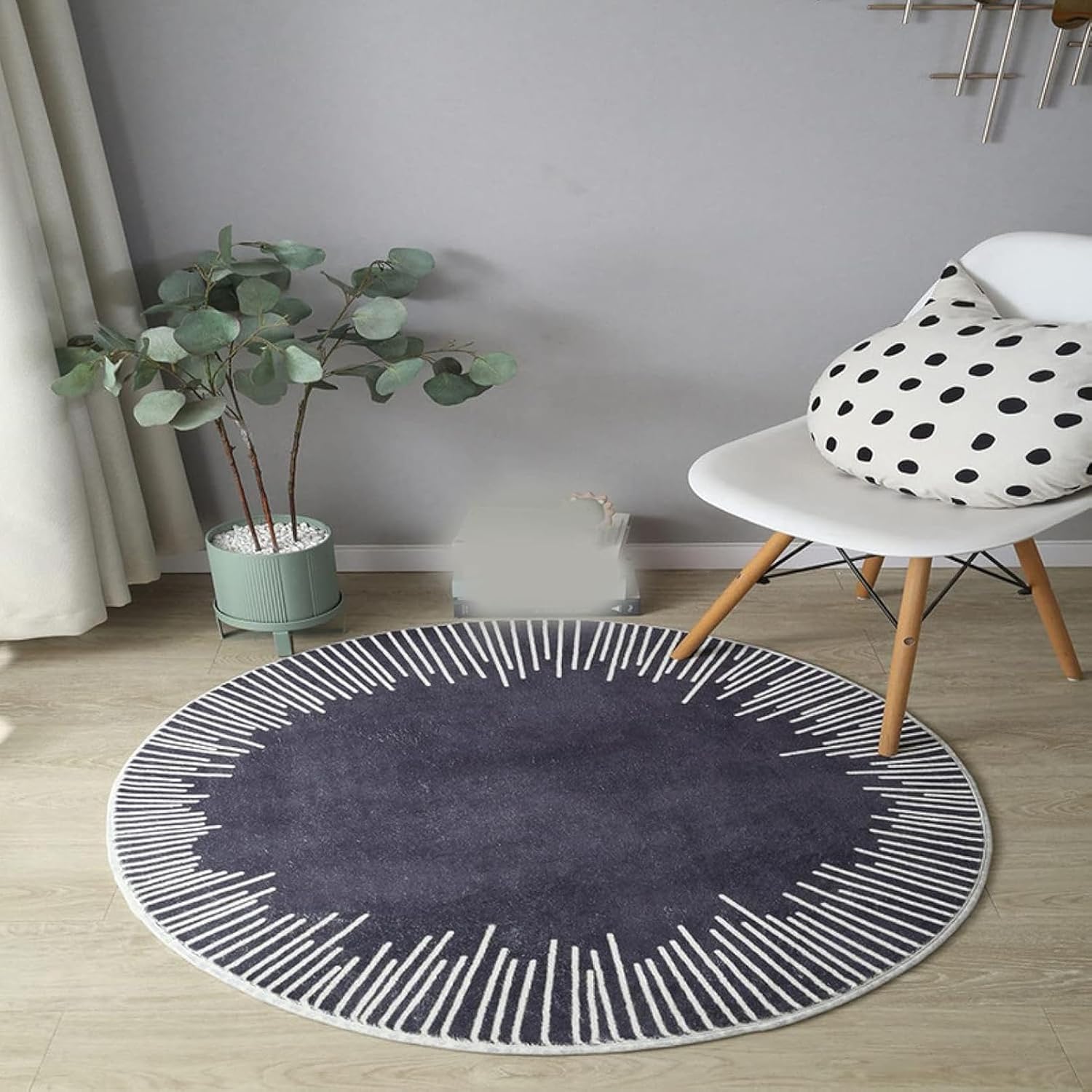 チェアマット 絨毯 ラグマット 円形 80cm 寝室マット 1畳 2畳 リビングルーム 室内 吸水 カーペット 丸形 まる 滑り止め
