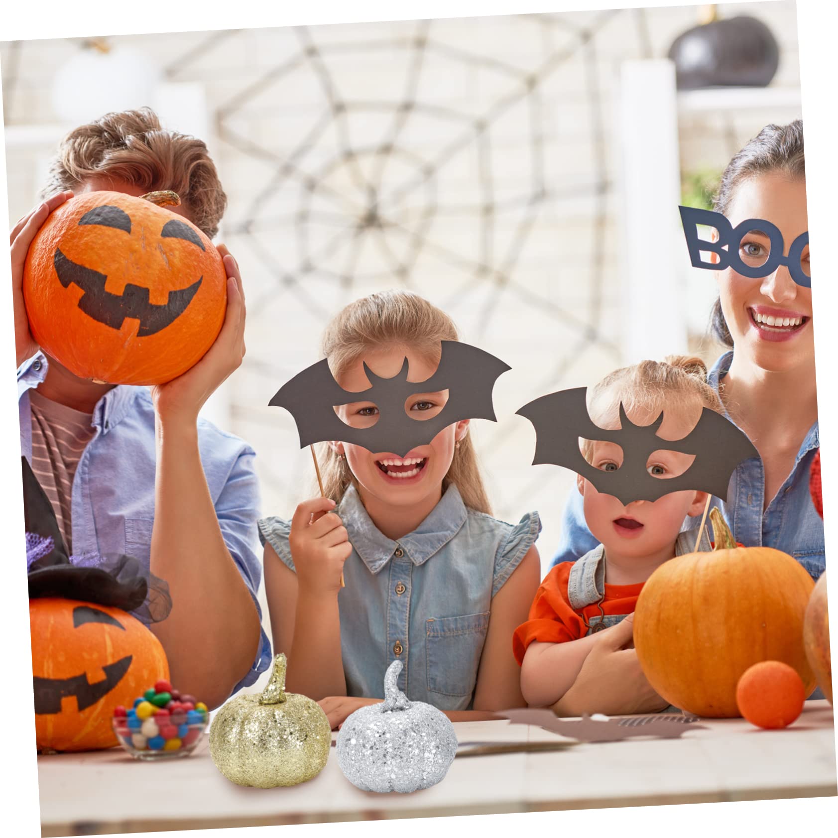 Amosfun 60stücke Kürbis Dekorationen Für Halloween Kreative Wreath Props Und Garlands Für Garten Und -projekte Hochwertige Kunststoff-Pumpkin Ornamente Mit