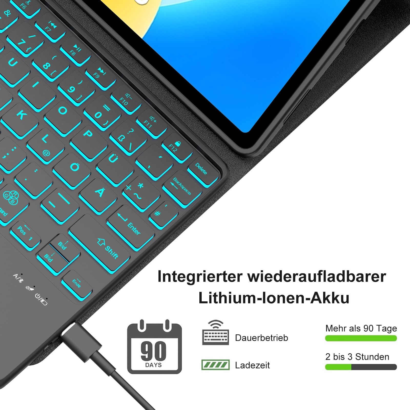 Funda con Teclado para Huawei Matepad 11.5/11.5 S 2025/2023/2025/0204 | [Español] Retroiluminado Bluetooth Magnéticamente Teclado con Funda Delgada y Touchpad para Tablet Huawei Matepad 11.5",Negro
