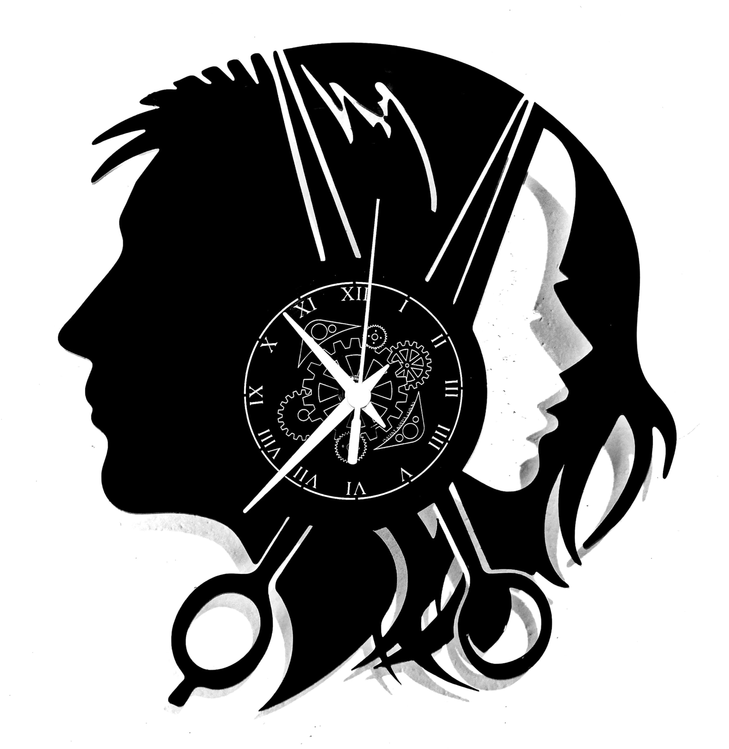 Instant Karma Clocks Black Mm1 | Wall Clock | Barber Shop | Hair Salon | Hairdresser Stylist (Black Mm1)