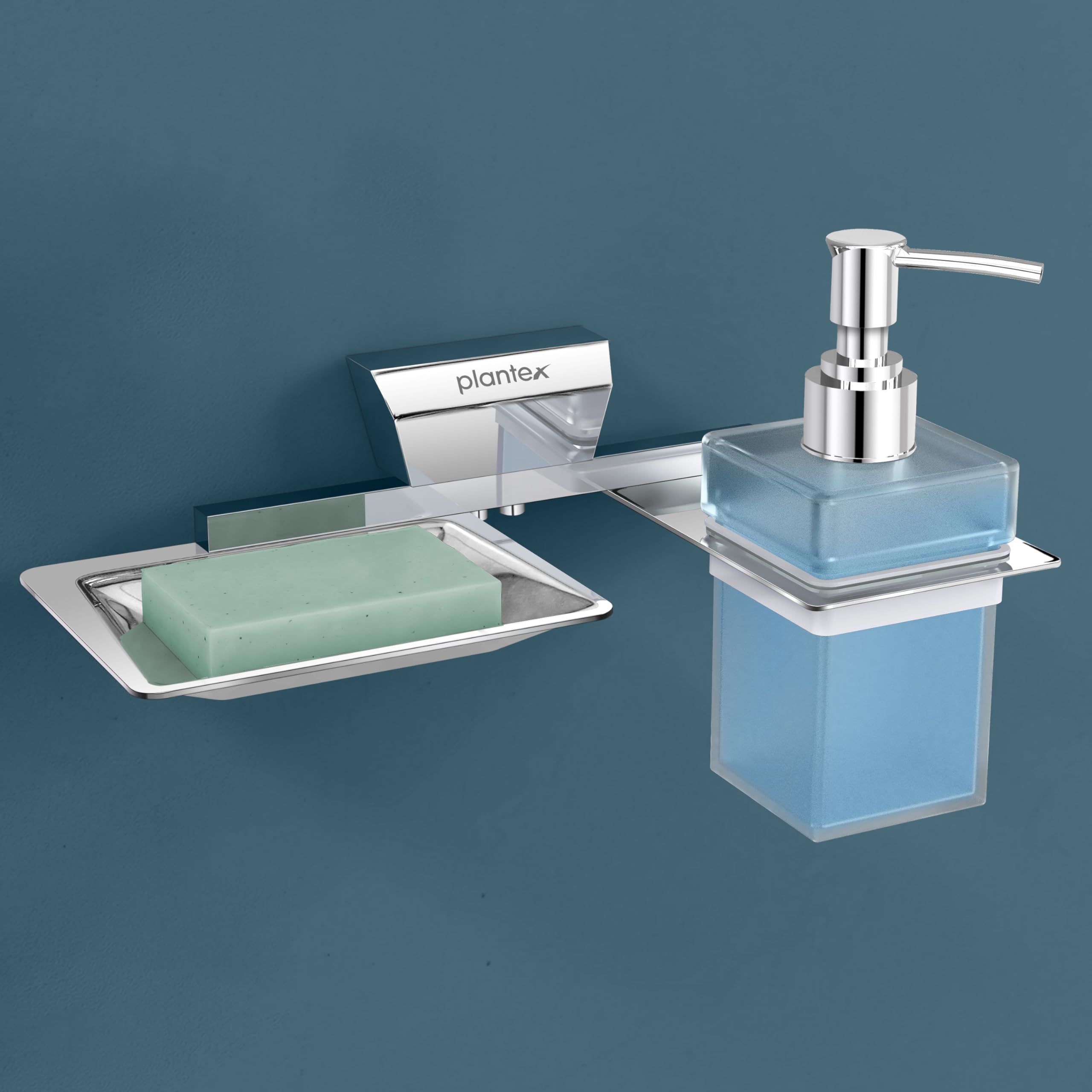 Plantex Brass and 304 Grade Stainless Steel Soap Dish with Liquid Soap Dispenser/Soap Stand/Shampoo Dispenser for Bathroom/Bathroom Accessories - Pack of 1 (Chrome) (B0CTXDWHJH) Amazon Price History, Amazon Price Tracker