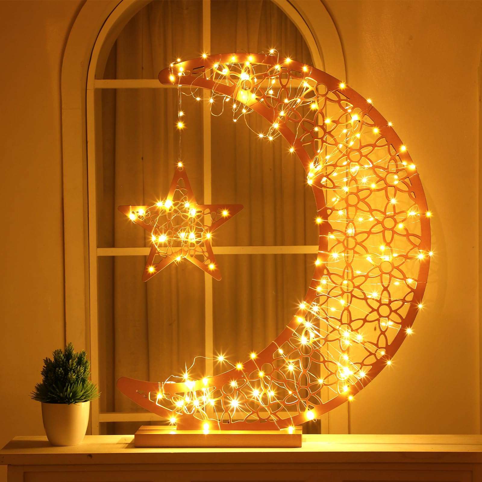 Ramadan Star Moon Decoration Eid Crafts Night Light