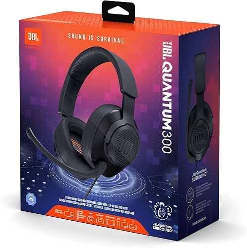 Miniatura 12 de JBL Quantum 300 - Auriculares con cable y cubriendo las orejas para videojuegos con software JBL Quantum Engine - En negro