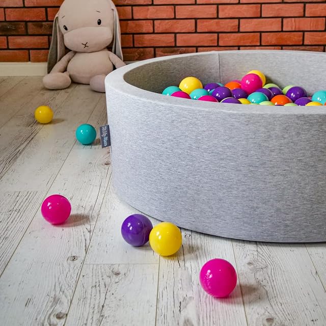 Foto 7 de 8 de KiddyMoon Piscina De Bolas 90X30cm/200 Bolas Ø 7 Cm Espuma Suave para Bebé Y Niño Desde 8 Meses Funda…