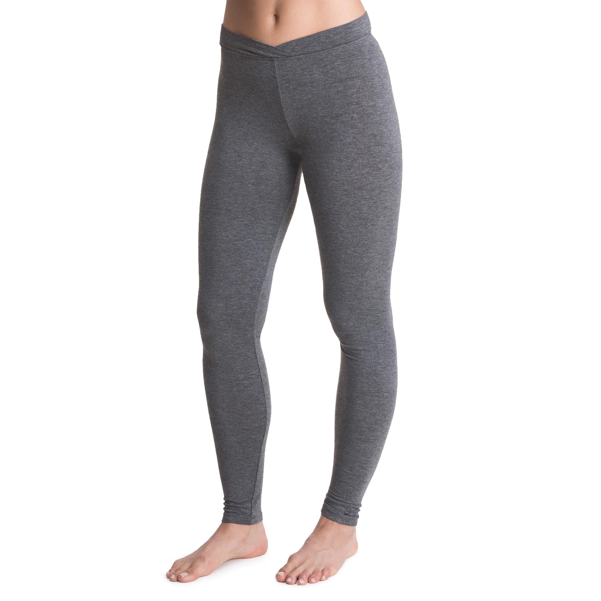 Cuddl Duds Softwear with Stretch Leggings for Women - Soft Lightweight Base Layer Tights - Mid Rise Crossover Waistband