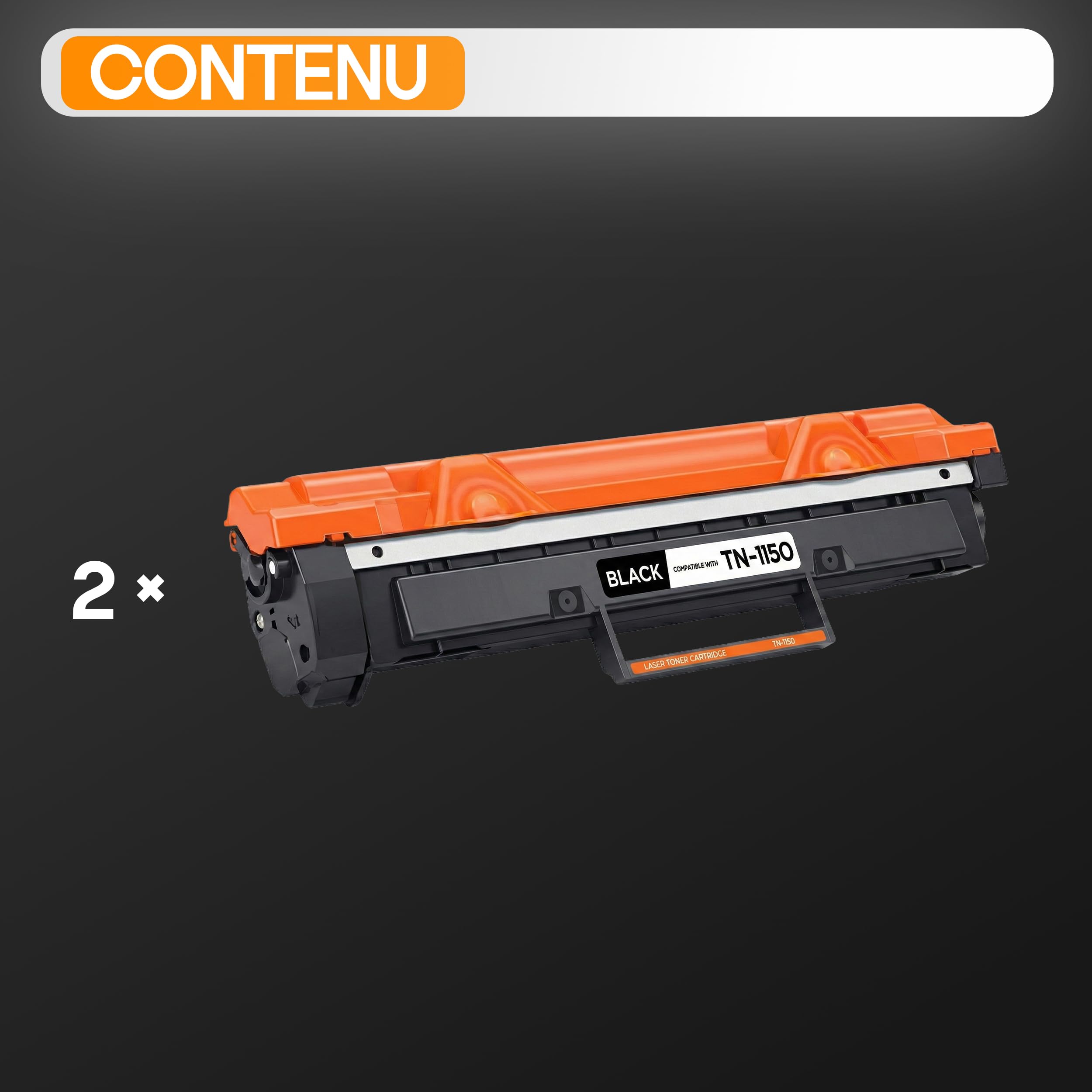 Supply Guy TN1150 TN-1150 Cartouches de Toner avec Puce Compatible pour Brother HL-L1240W DCP-L1640W DCP-L1660W HL-L1242W DCP-L1642W - Noir Multipack (2X Toner)