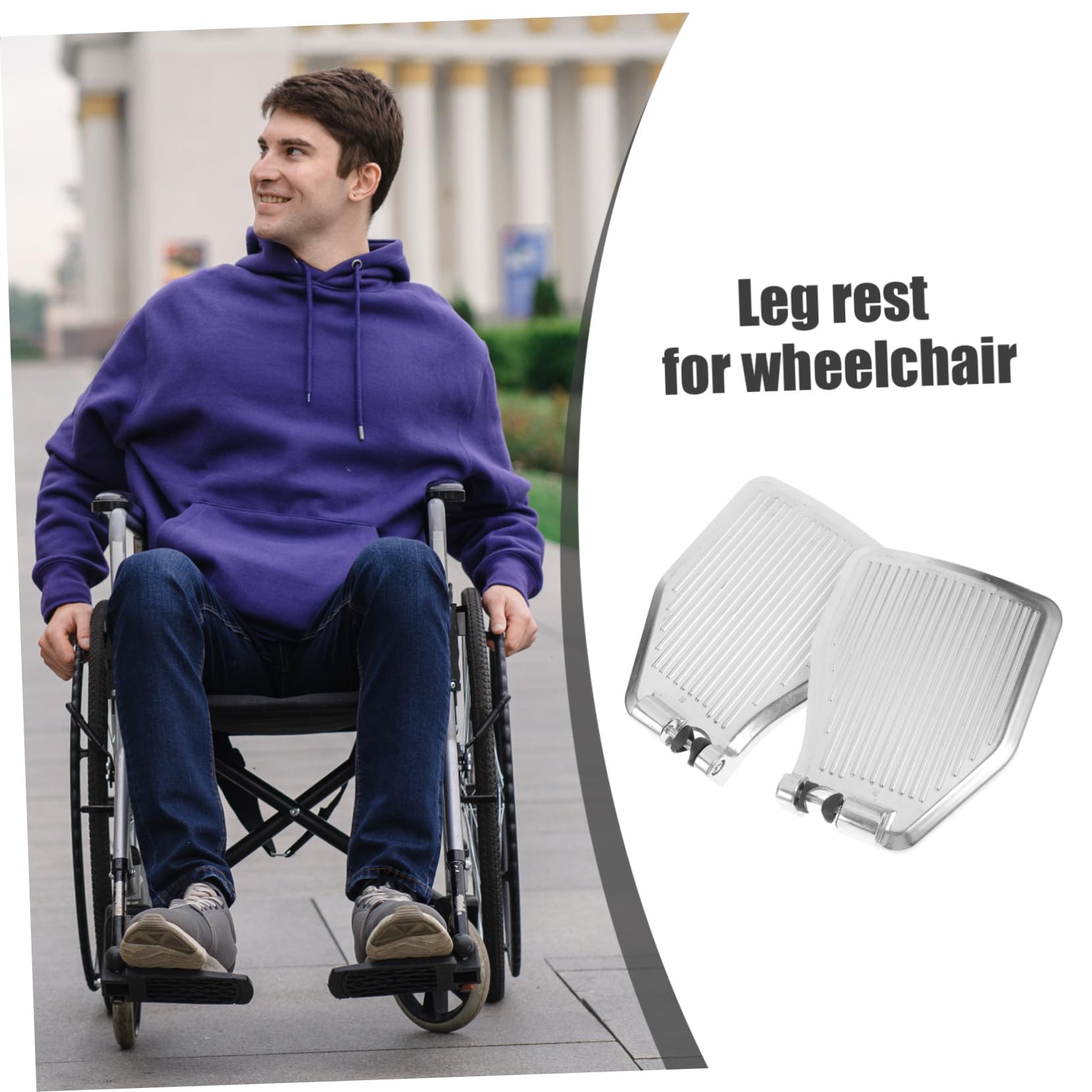 Reposapiés Para Silla De Ruedas De Aluminio Grueso, Juego De, Pedal De Repuesto Robusto y Estable Diseño Antideslizante, Compatible Para Uso Personas Mayores y Pacientes