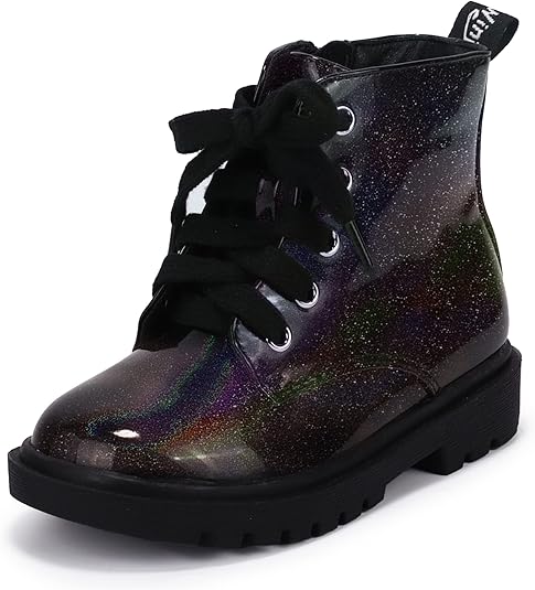 PANDANINJIA Christina Boys Girls Short Ankle Boots Fashion Dress Booties Waterproof Combat Shoes with Zipper for Toddler Little Kid