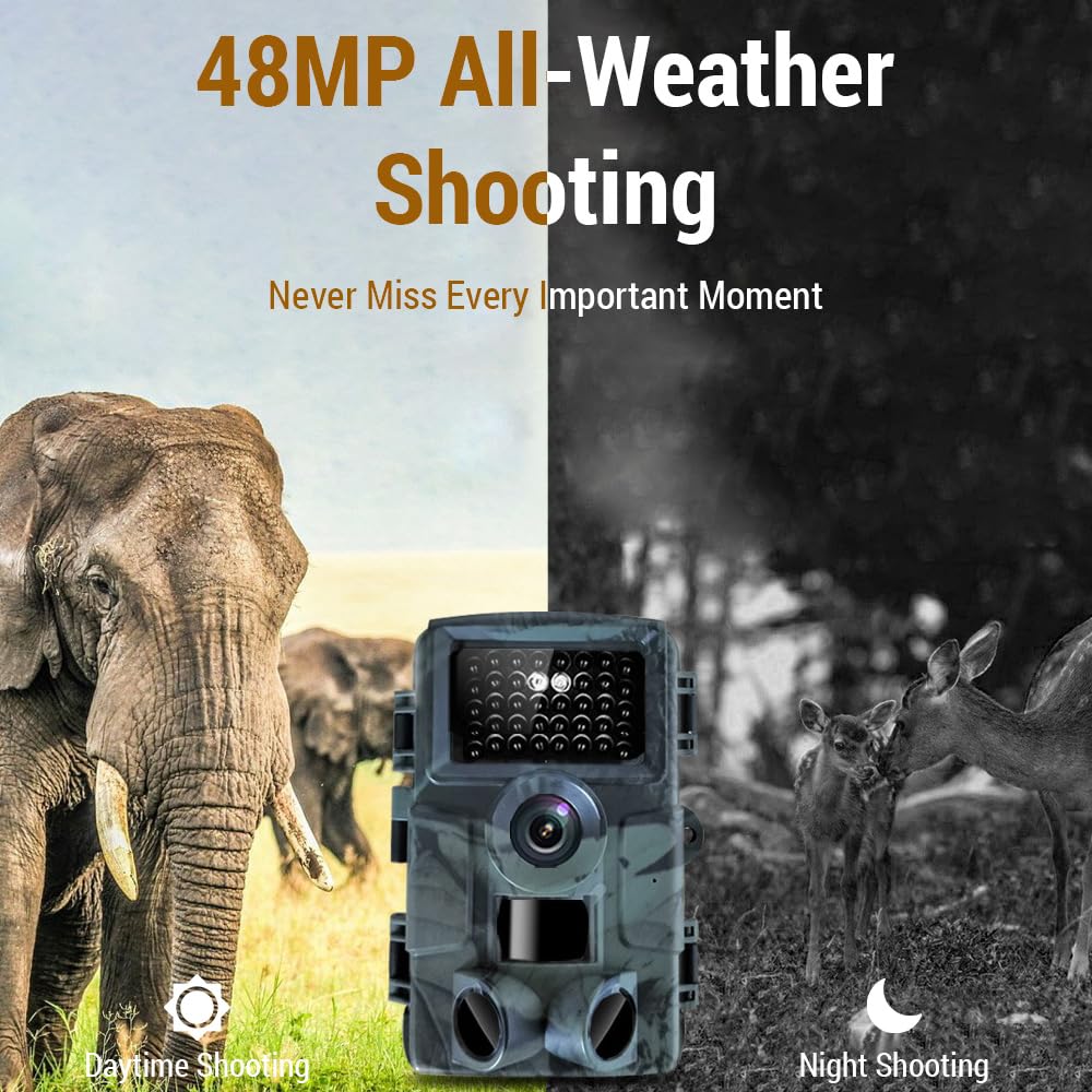 Jemora Caméra de Chasse étanche activée par Le Mouvement, Vision Nocturne WiFi, avec lumière Infrarouge sans Lueur 940nm