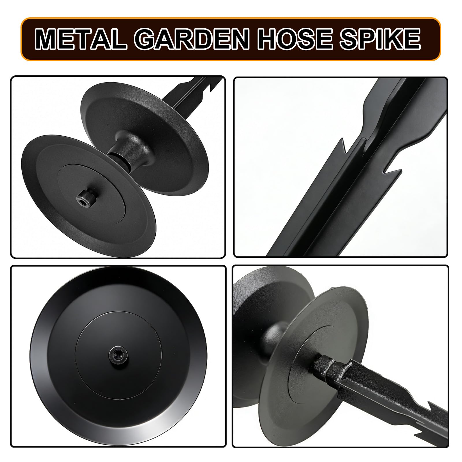 JMBay 6 estacas de guía de manguera de jardín, estaca de metal puro resistente, guías de manguera para decoración de jardín, estaca de manguera de jardín recubierta a prueba de óxido para patio