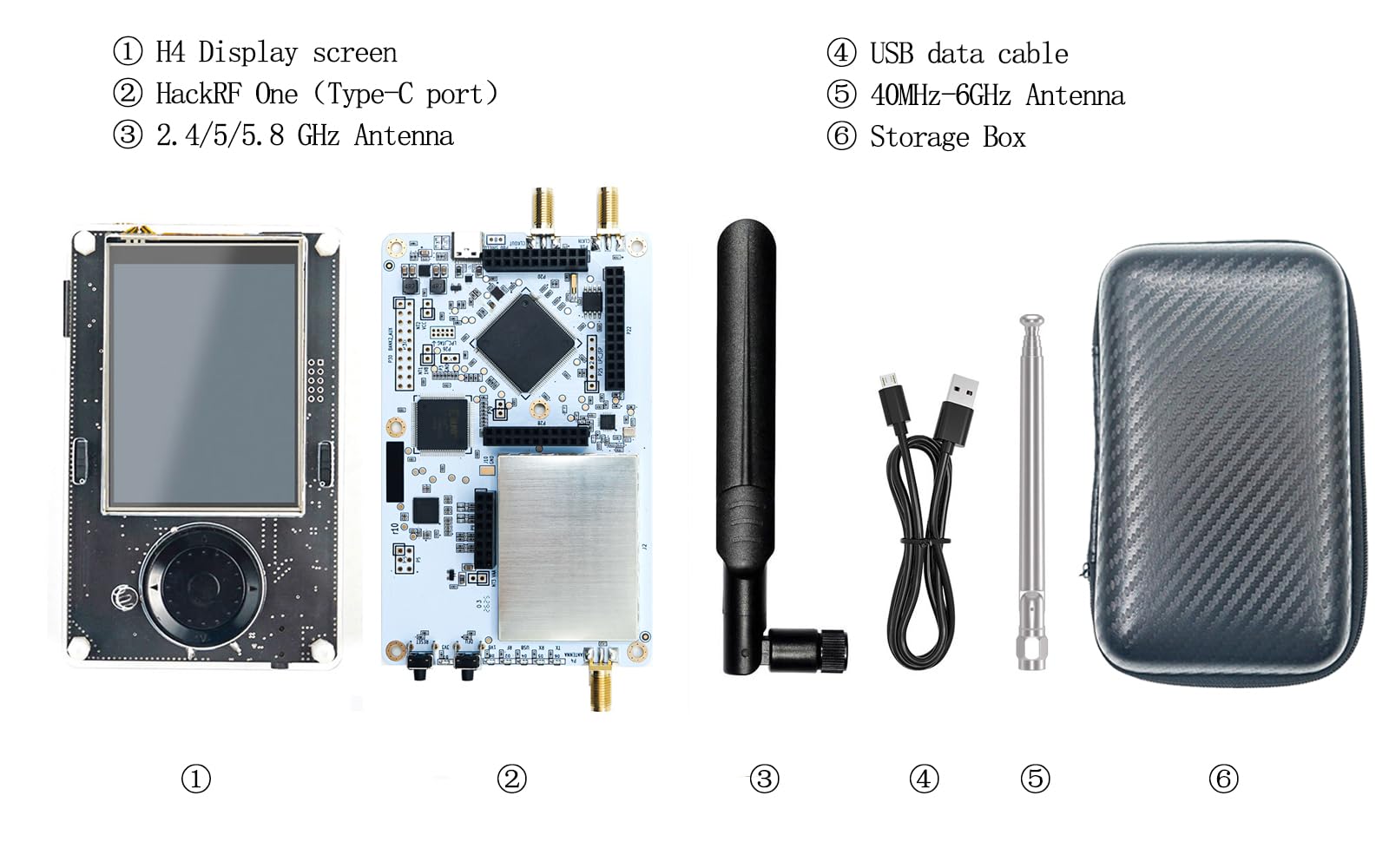 Portapack H4 + HackRF One Kit All-in-One com Antenas Arcylic Case