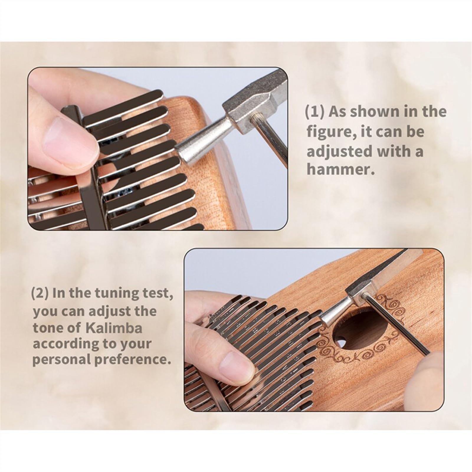 17 Tasten Kalimba Daumenklavier Tragbares Massivholz-Fingerklavier Musikinstrument Für Erwachsene Tragbare Kalimba Instrument