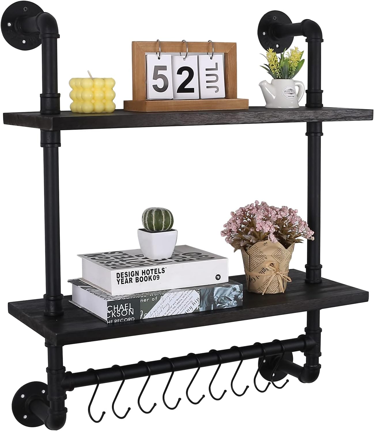 QTSARTISAN Industrial Pipe Shelving,Iron Pipe Shelves