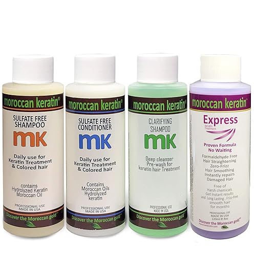 Sistema de tratamiento alisador exprés para alisar el cabello, sin formaldehído, fórmula sin espera, resultados instantáneos, 4.1 fl oz con champú