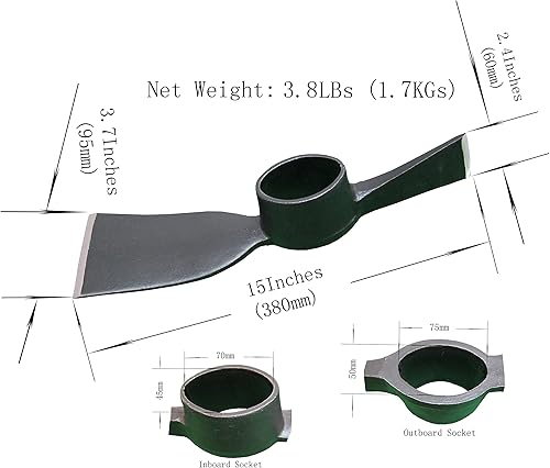 Miniatura 2 de Cortador de mattock forjado resistente, cabeza de azada de pico poderoso, cortador de púa Mattock 3.8LB