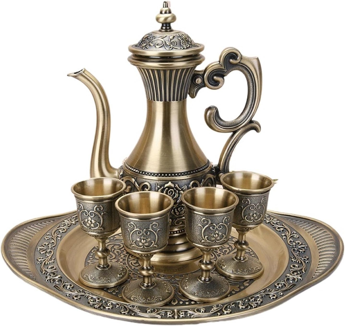 Antique 6-piece Wine Set Creative Rose Metal Craft Home Decoration Gift