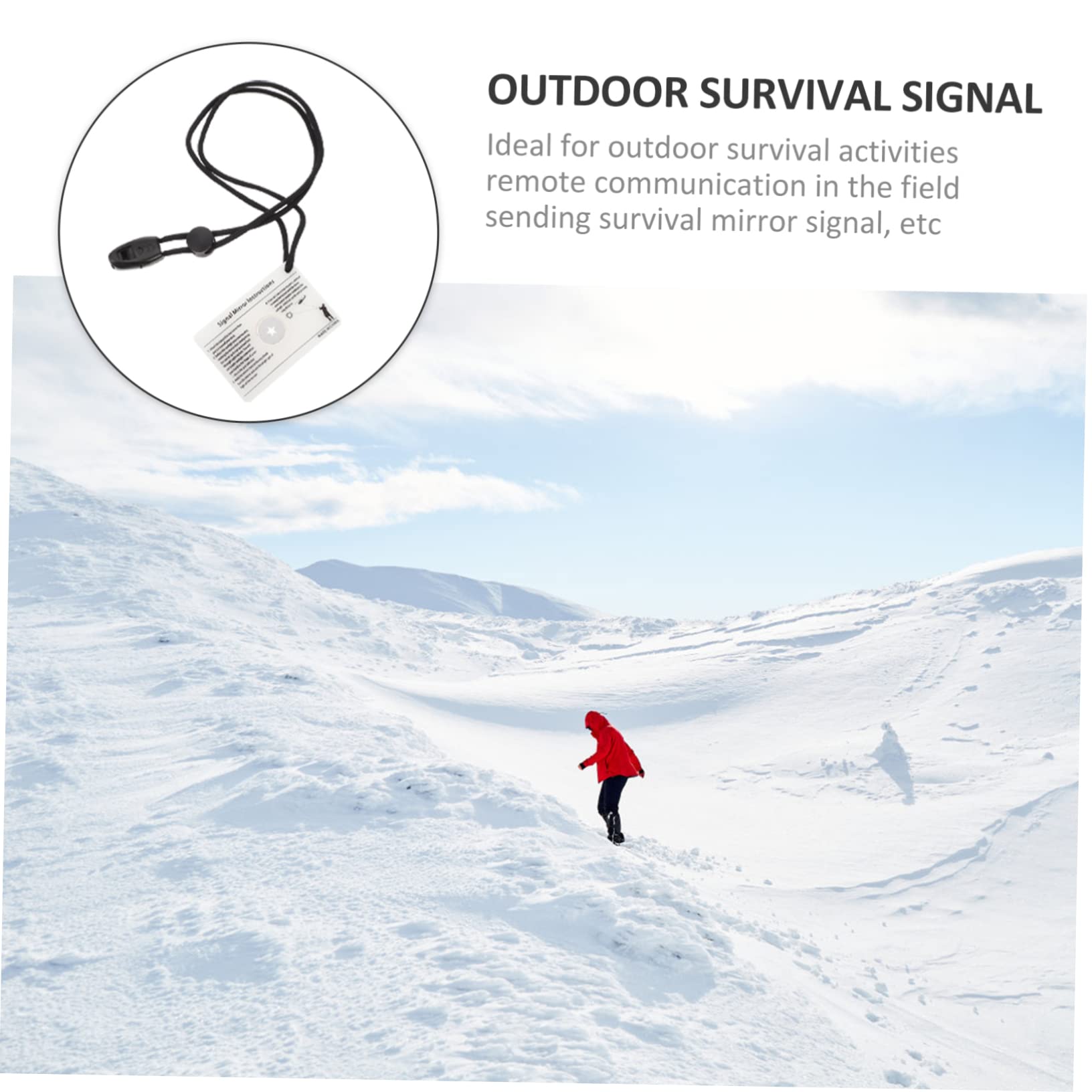 Reflektierender Signalspiegel für Outdoor Notfälle Tragbarer Survival Spiegel mit Aufhängeseil Robust und Langlebig für Camping und Rettungseinsätze