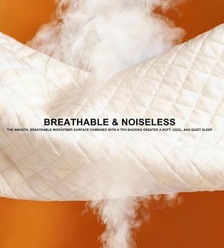 Miniatura 5 de Protector de colchón impermeable con bolsillo profundo, funda de cama silenciosa, transpirable, color blanco, tamaño Q