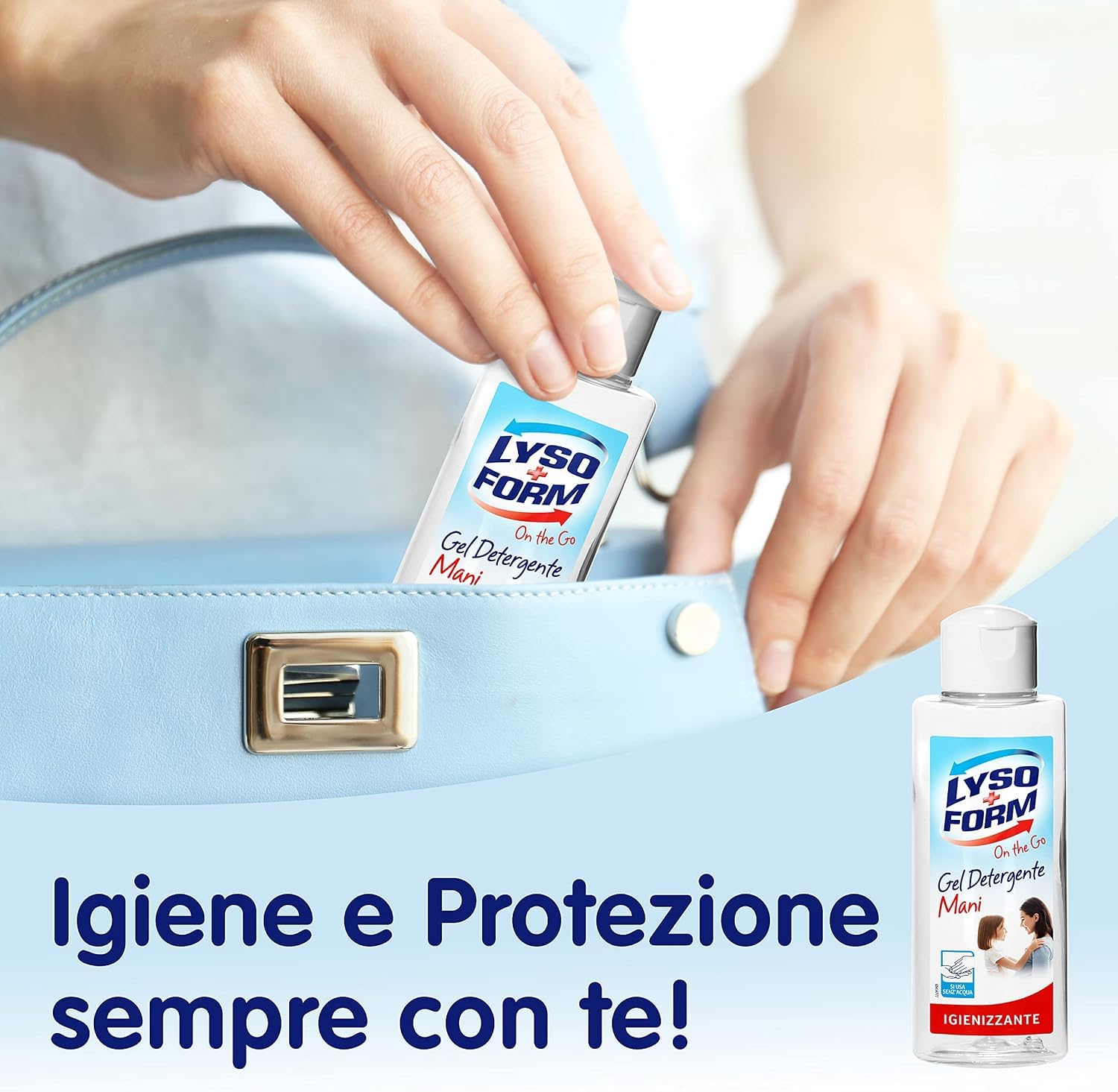 12 x Gel de manos Lysoform 100 ml – Gel de limpieza de manos higiénico sin agua – Secado rápido – Paquete ahorro de 12 botellas + llavero Italy Shop Service gratis