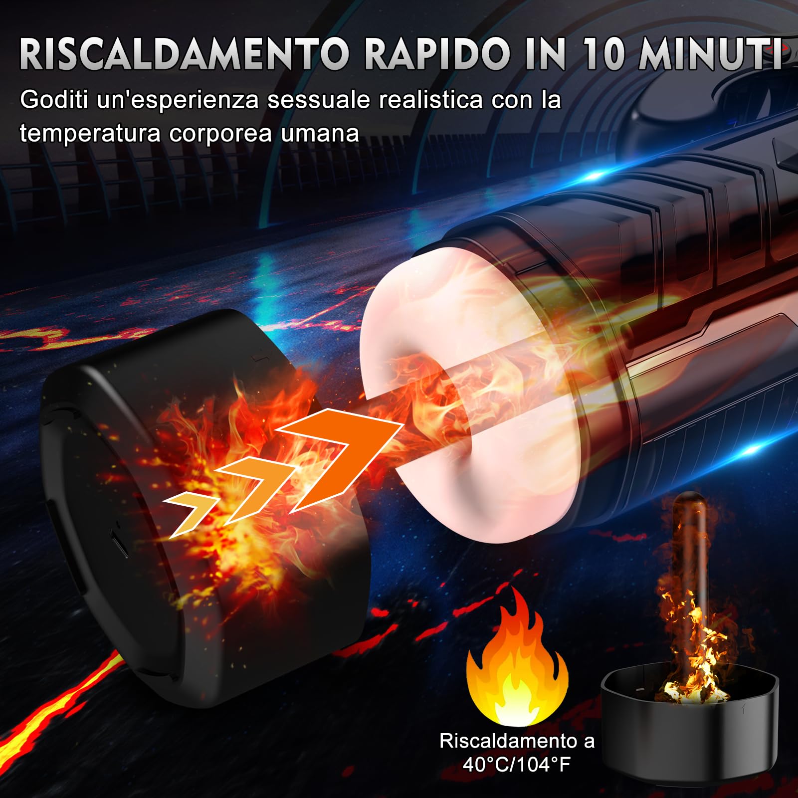 Masturbatore Maschile Automatico Sex Toys Uomo - Masturvatore per Uomo con Vagina Finta e Modalità di Spinta, Suzione e Vibrazione Masturbtore per Pene Sexy Toys Sessuali per Uomini con 6 Anello Pene