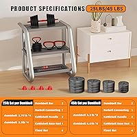 Vista 3 de Juego de mancuernas ajustables 4 en 1, utilizadas como mancuernas, pesas rusas, barra de empuje, equipo multifuncional de gimnasio en casa