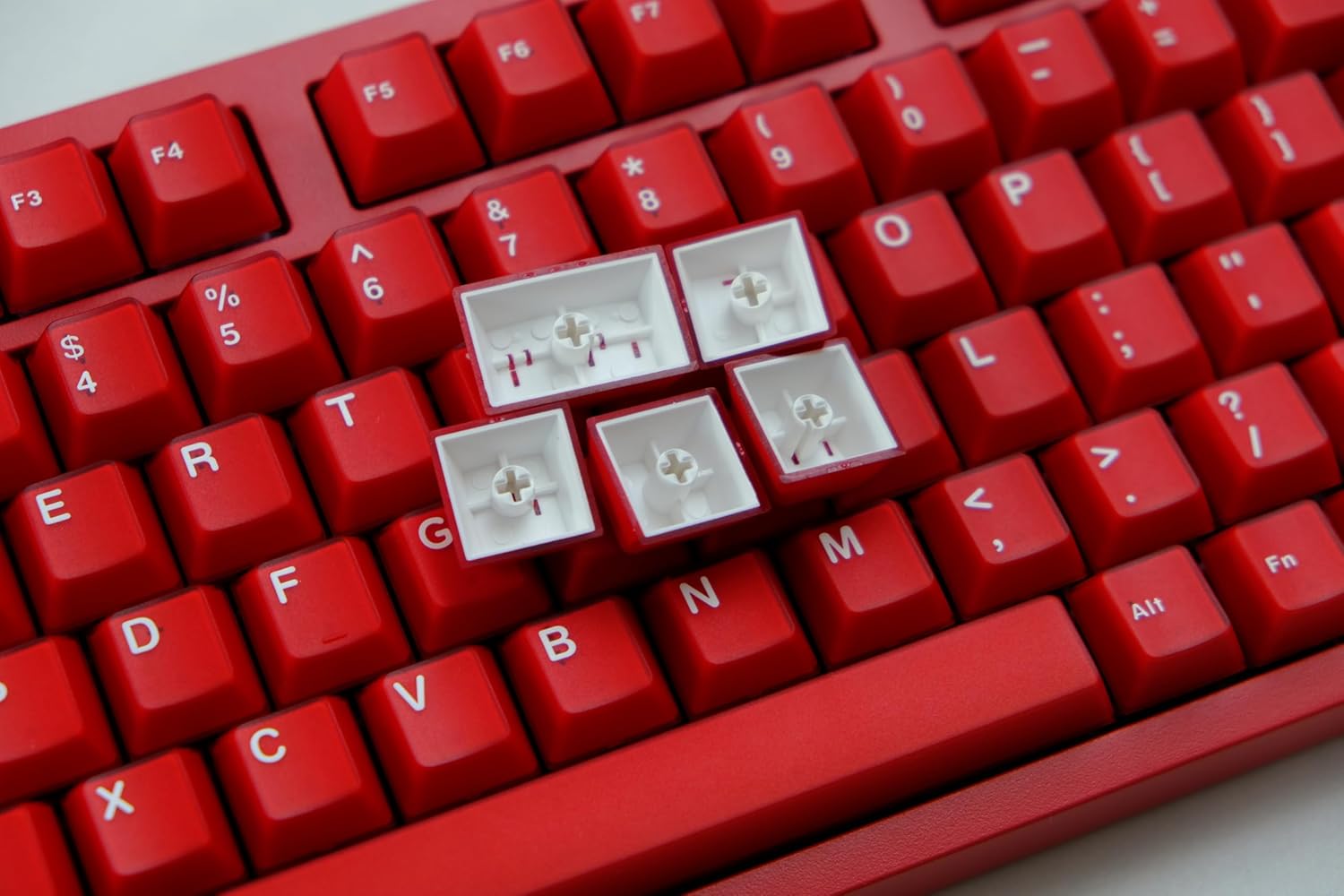 Sumgsn 114 Keys Red Keycaps Cherry Profile Translucent Keycaps Set Fit for 60% 65% 75% Cherry Mx Switches Mechanical Keyboard