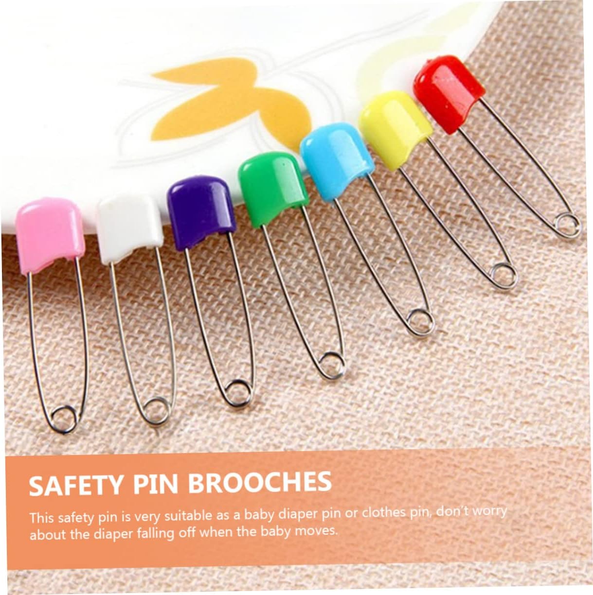 100pcs Oversized Safety Pin for Newborn Clothes Heavy Pin Large Bibs Smooth Surface Plastic Head Boy Clothes Clothing Safety