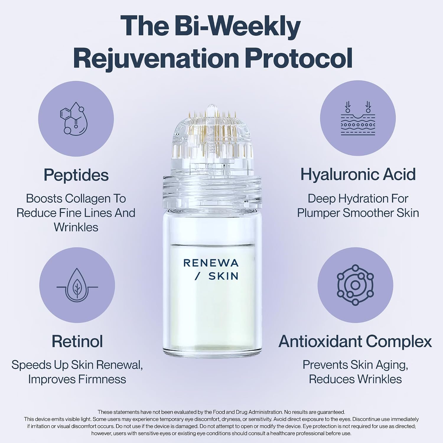 RenewaSkin Micro Infusion Facial System | Each applicator infuses 1 serum into skin 4 serums for topical use between treatments complete at-home facial care kit