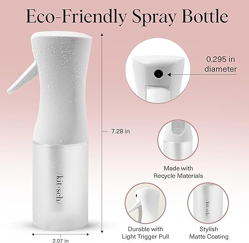 Miniatura 6 de Botella de Spray Continuo Kitsch para el Cabello  Mister de Agua de Niebla Fina y Botella de Spray de Agua  Botella de Spray de Cabello Reciclada