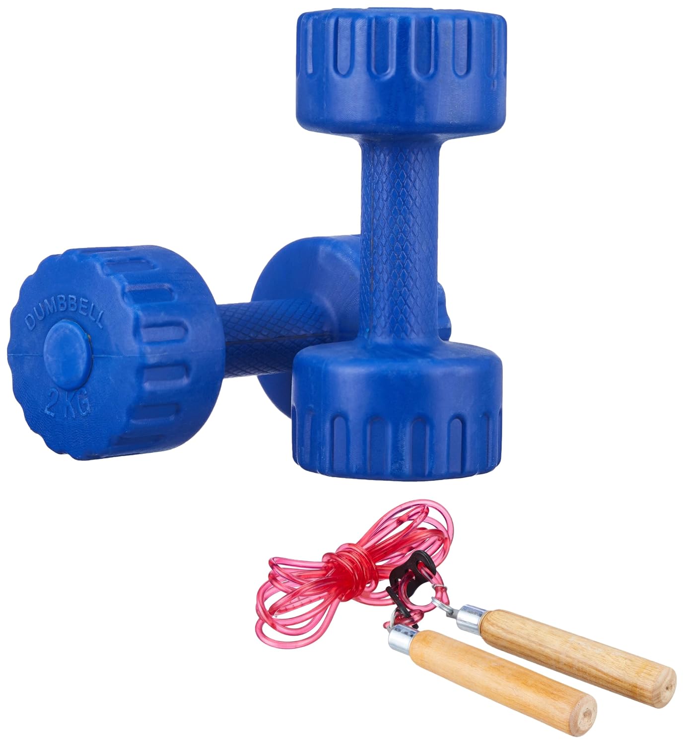 Kore PVC DM-2kg-Combo 163 Dumbbells Set and Fitness Kit for Men and Women Whole Body Workout, (Blue)