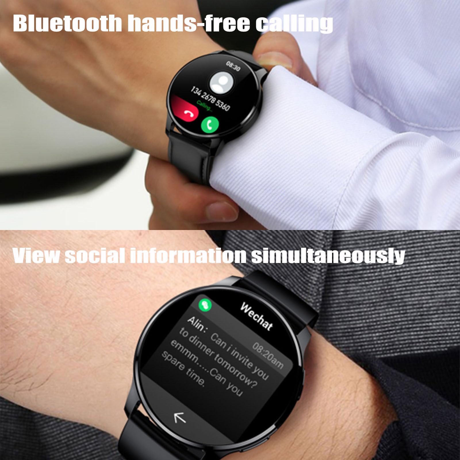 Smartwatch Damski Z Funkcją Telefonu 1,32" Zegarek Fitness Tracker Z Sportowymi Zegarkami Wodoszczelność IP68 Częstotliwość Uderzeń Serca 24 H Monitorowanie Snu,F