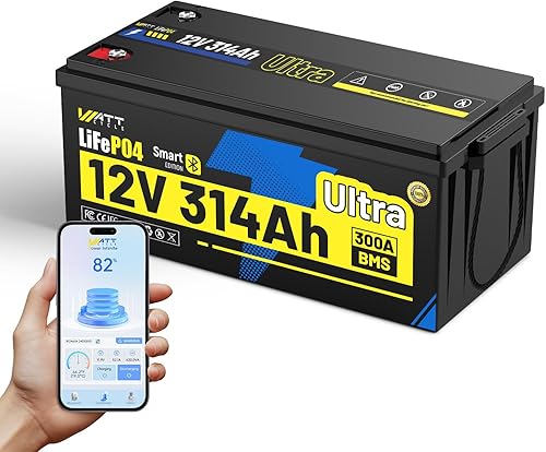 Miniatura 9 de Wattcycle Batería de litio LiFePO4 de 12 V 100 Ah  20000 ciclos, BMS integrado de 100 A, protección a baja temperatura, ideal para RV, camping y