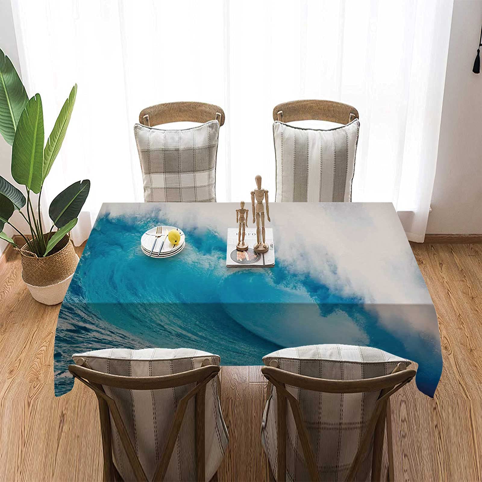Amazon｜テーブルクロス 海の装飾、強力な巨大な波が海の上でそれ自体