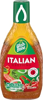 Wish-Bone Italian Dressing 15 oz - Zesty Robusto with Garlic & Oregano, No HFCS or Artificial Flavors, Ideal for Salads & Marinades