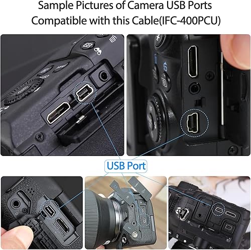 Miniatura 3 de Cable USB para cámara Canon RebelPowerShotEOSDSLRELPH, cable de transferencia de datos para videocámara Canon Rebel, cargador de interfaz de