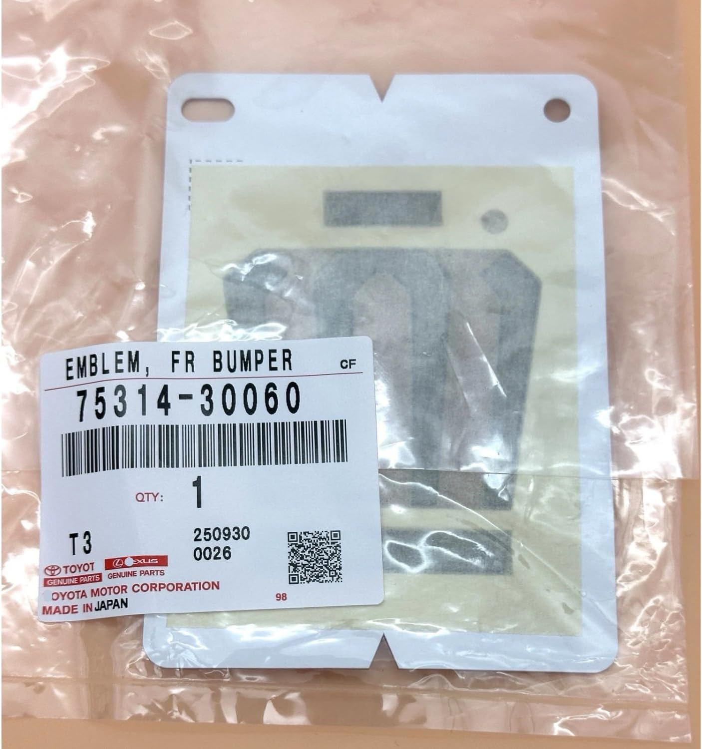 Genuine 75314-30060 Front Bamper Symbol Emblem for Toyota Crown Crossover