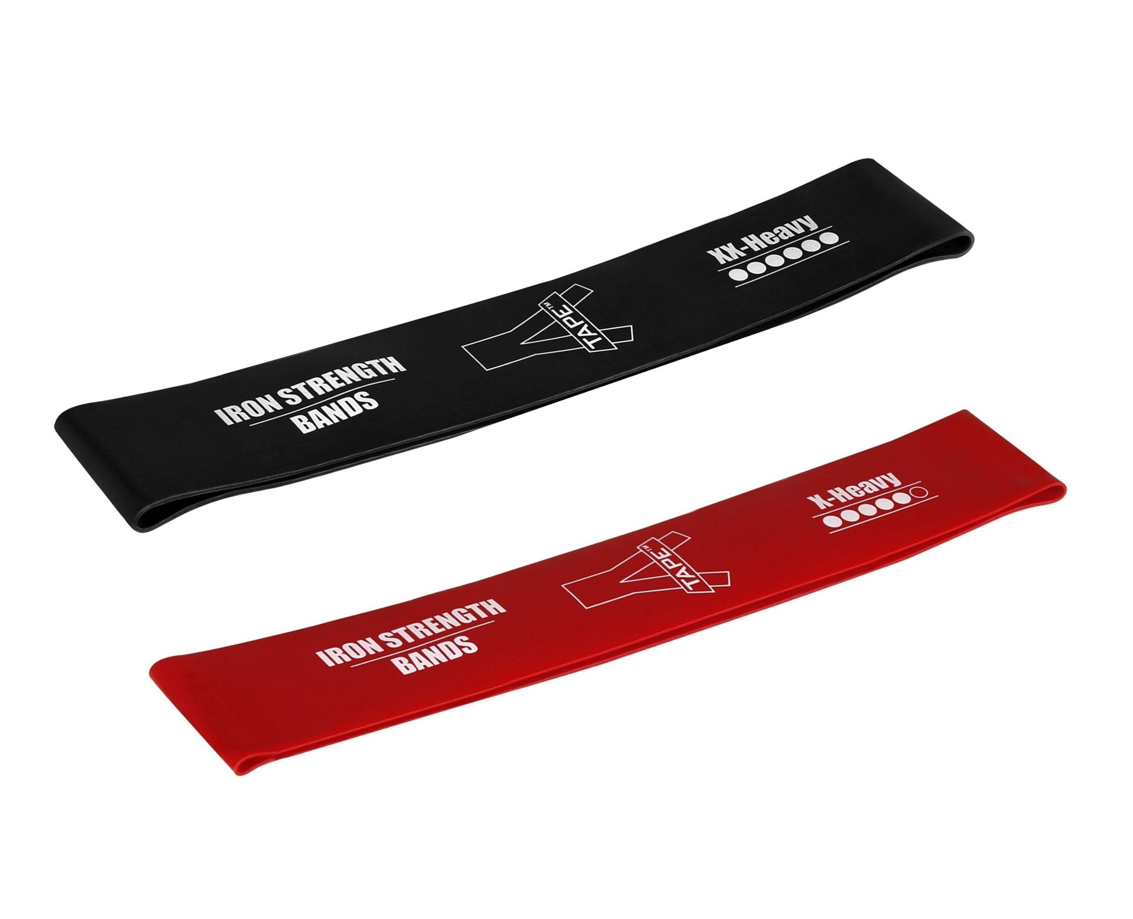 Exercise Sports Loop Band for Squats, Legs, Butt, Glutes and Heavy Workouts Physical Activity | Xx-Heavy & X-Heavy (Pack of 2, Black | Red)
