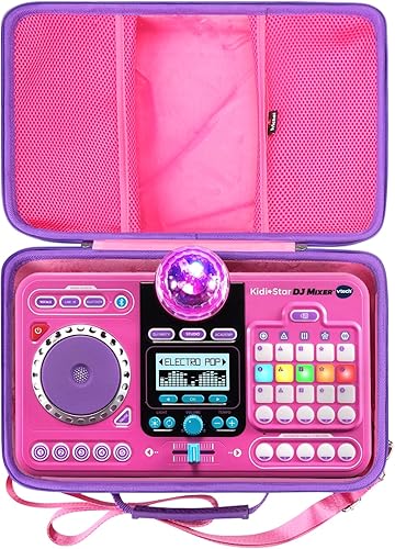 Miniatura 2 de Mchoi Funda rígida compatible con VTech KidiStar DJ Mixer Rosa, a prueba de golpes, funda protectora para mezclador de DJ, solo funda