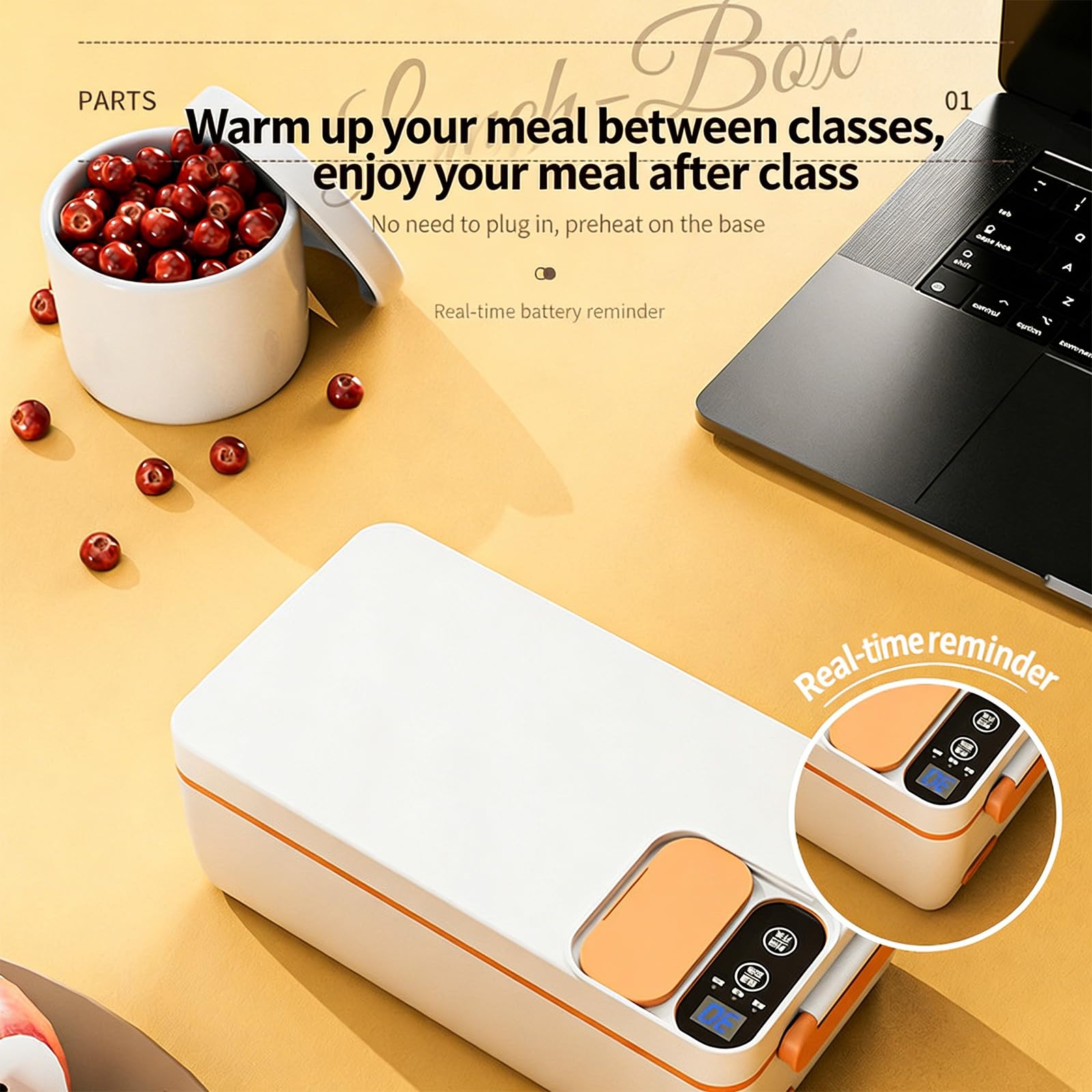 Scaldavivande Elettrico Portatile da 1 litro per Viaggi e Studenti con Scatola riscaldante per Pranzo in ABS