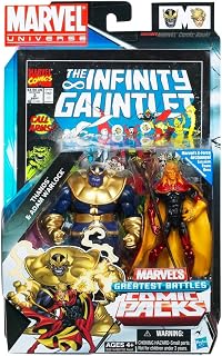 Marvel Universe Thanos and Adam Warlock Figure Comic Pack 4 Inches