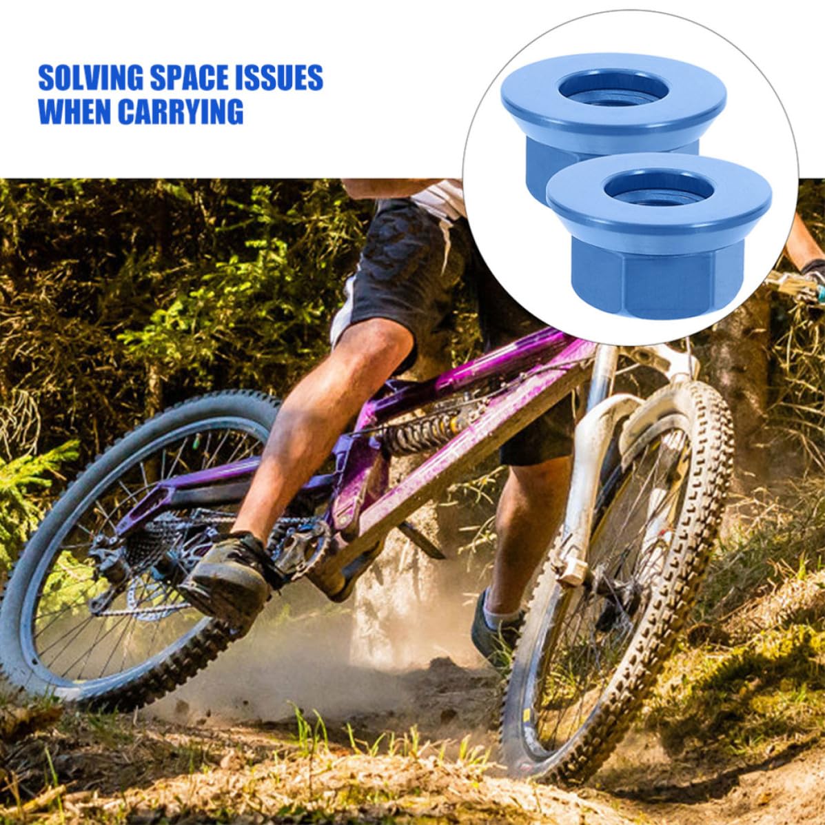 STOBAZA 12 Piezas Tuercas para Eje de Rueda de Bicicleta Brida M10 Azul