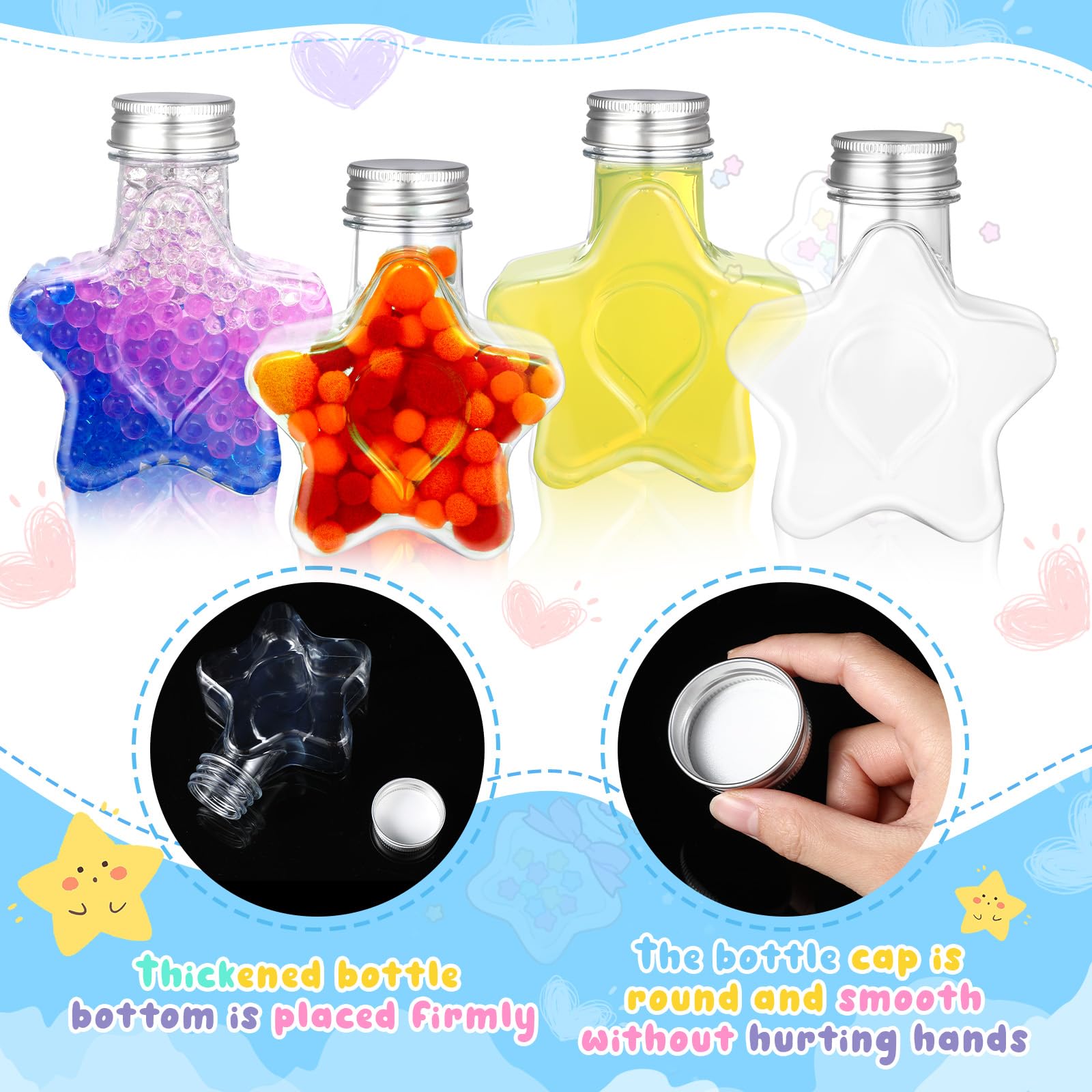 Lot économie écologique Lot De 12 Bouteilles Sensorielles HEFTMAN 250ml - PET Alimentaire - Bouchon Noir - Pour Boissons Et DIY Bouteilles Plastique Alimentaires