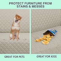 Vista 5 de Fundas para Silla Reclinable Reversibles Funda de Sofá para Mascotas Protector de Muebles Lazy Boy (Silla 23'', Beige/Beige)