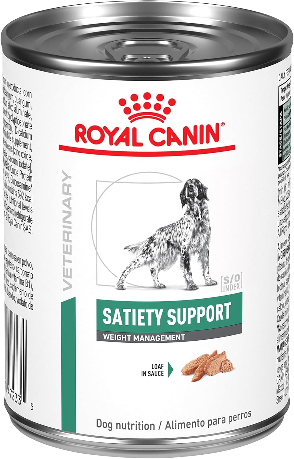 Royal Canin Veterinary Diet Canine Satiety Support Weight Management Adult Loaf in Sauce Dog Food, 13.4 oz (Pack of 24)