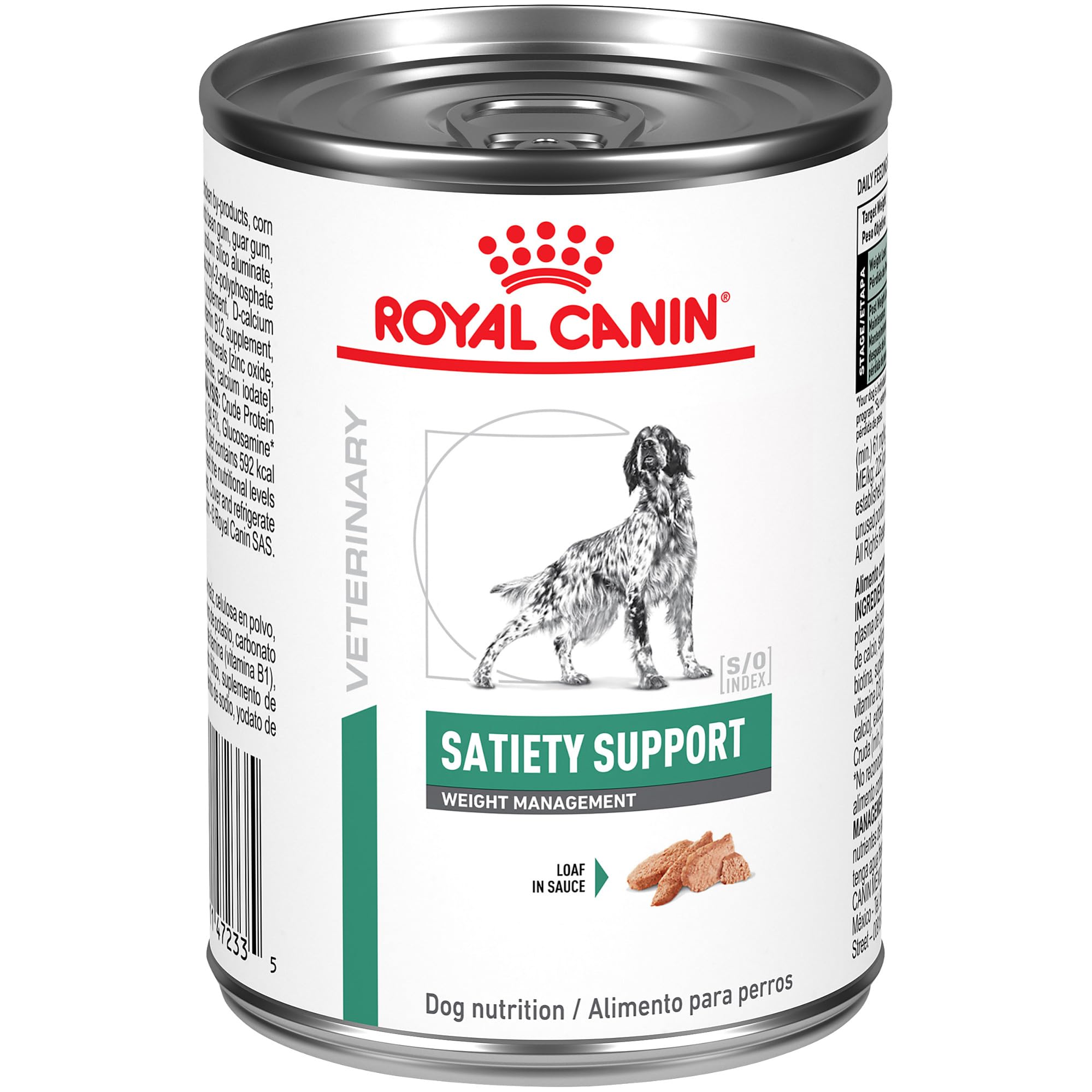 Veterinary Diet Canine Satiety Support Weight Management Adult Loaf in Sauce Dog Food, 13.4 oz (Pack of 24)
