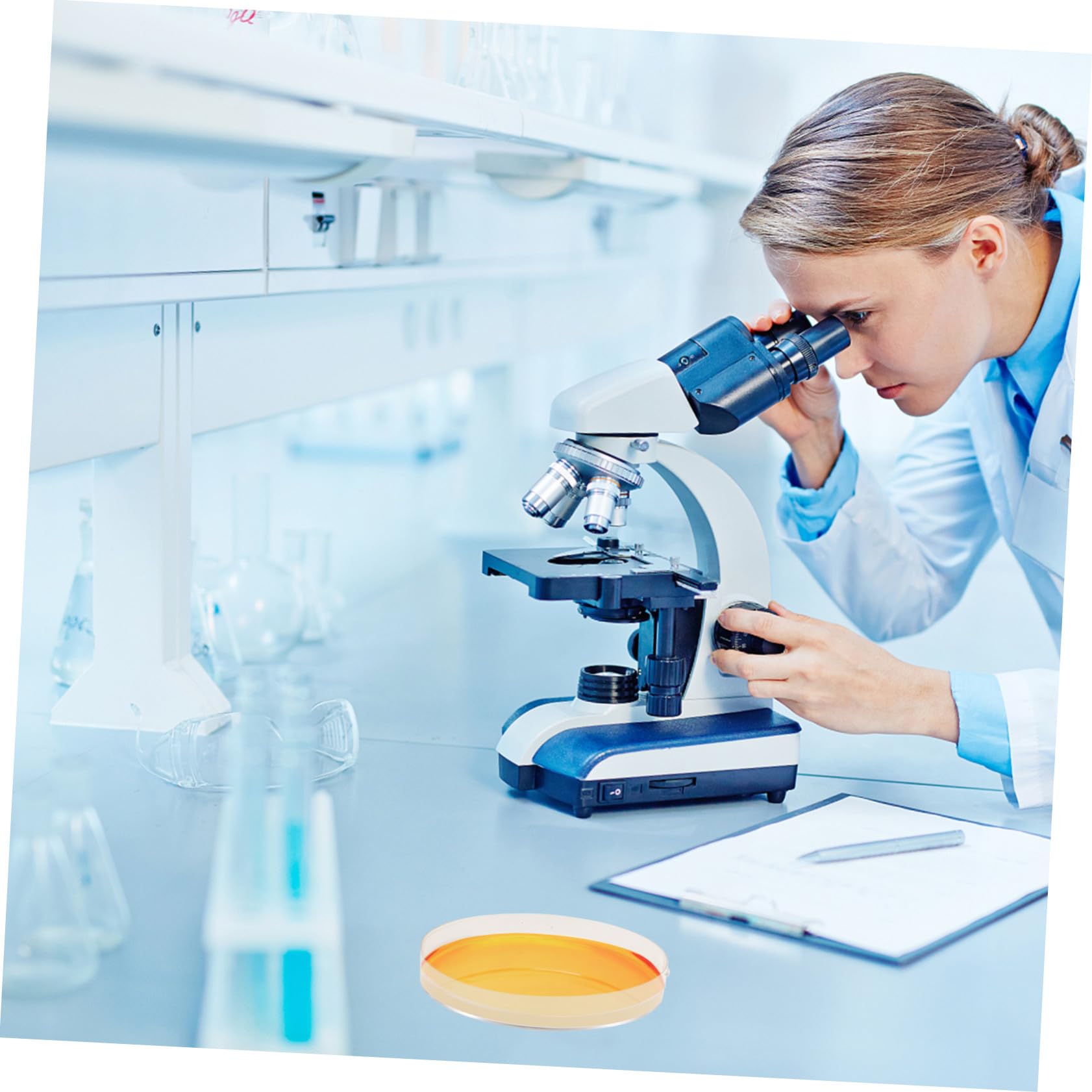 Placas De Agar Nutritivo 9 Cm Pre-vertido, Paquete De 10 Unidades, Placas De Petri Para Cultivo Microbiológico, Suministros Para Experimentos Científicos y Proyectos Escolares