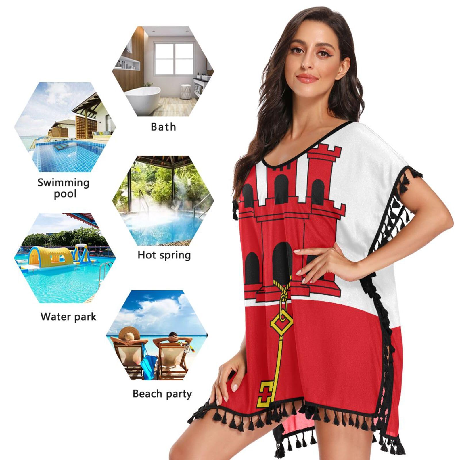 Bandera de Gibraltar traje de baño mujer vestido playa