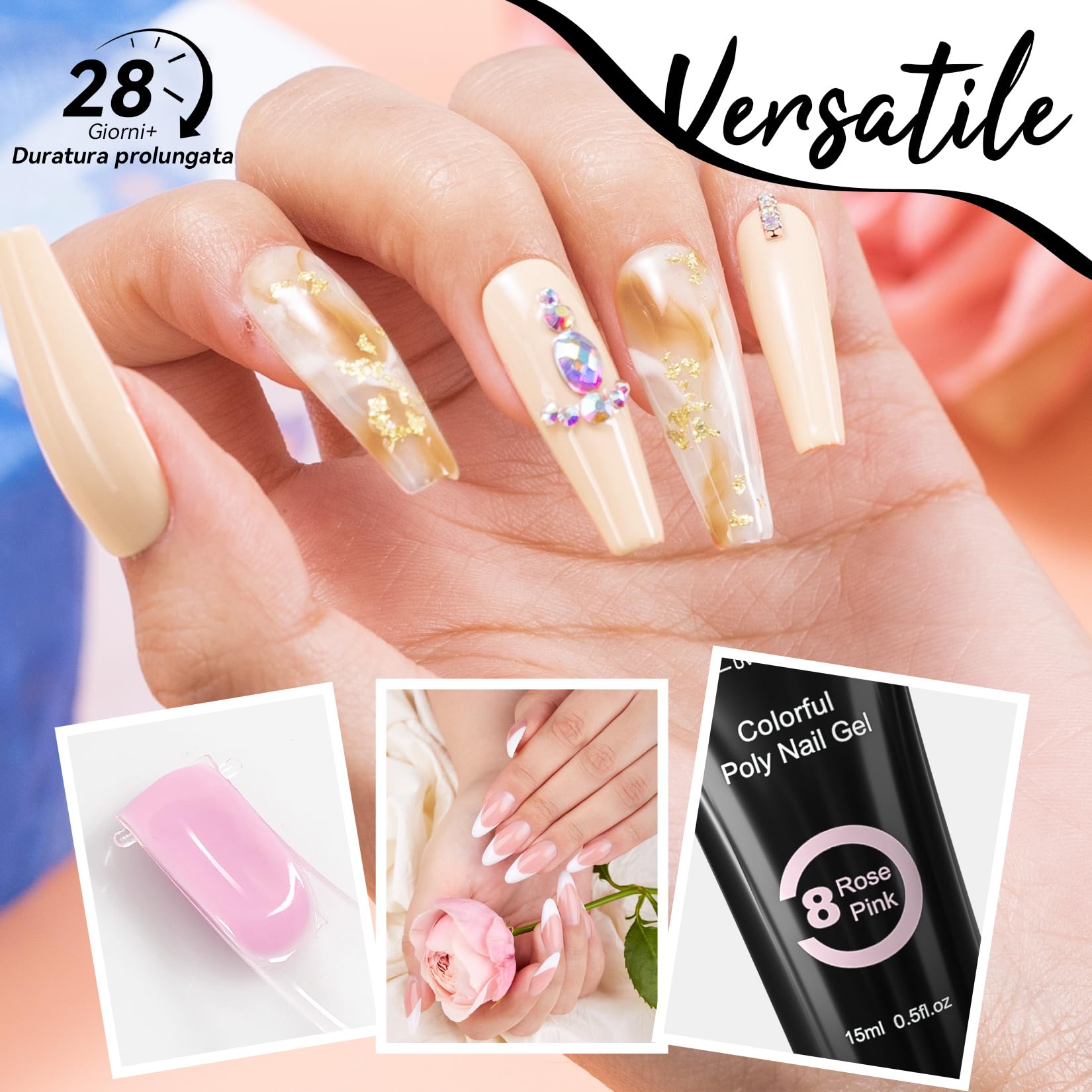 PHOENIXY 43PCS Kit Unghie Gel Completo Con Lampada UV, 20 Colori Smalto Semipermanente Unghie & 3 Gel Ricostruzione Unghie Con Soluzione Scivolosa, Kit Ricostruzione Unghie Completo Regali Per Donne